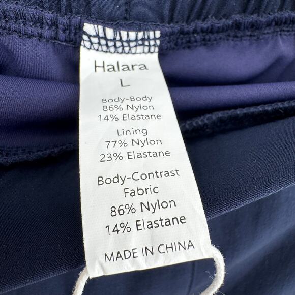 Halara shorts women's large snap high waisted color block active blue white - Picture 10 of 10